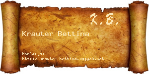 Krauter Bettina névjegykártya